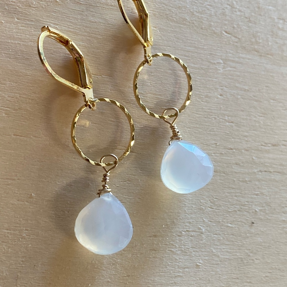 Genuine Moonstone earrings - Picture 2 of 4